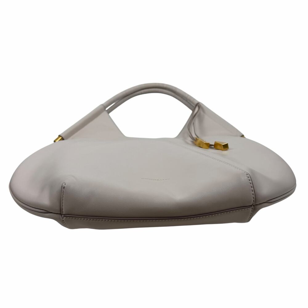 Donna Karan Baldwin Large Shoulder Bag with Pouch Sand White Leather - Picture 8 of 15